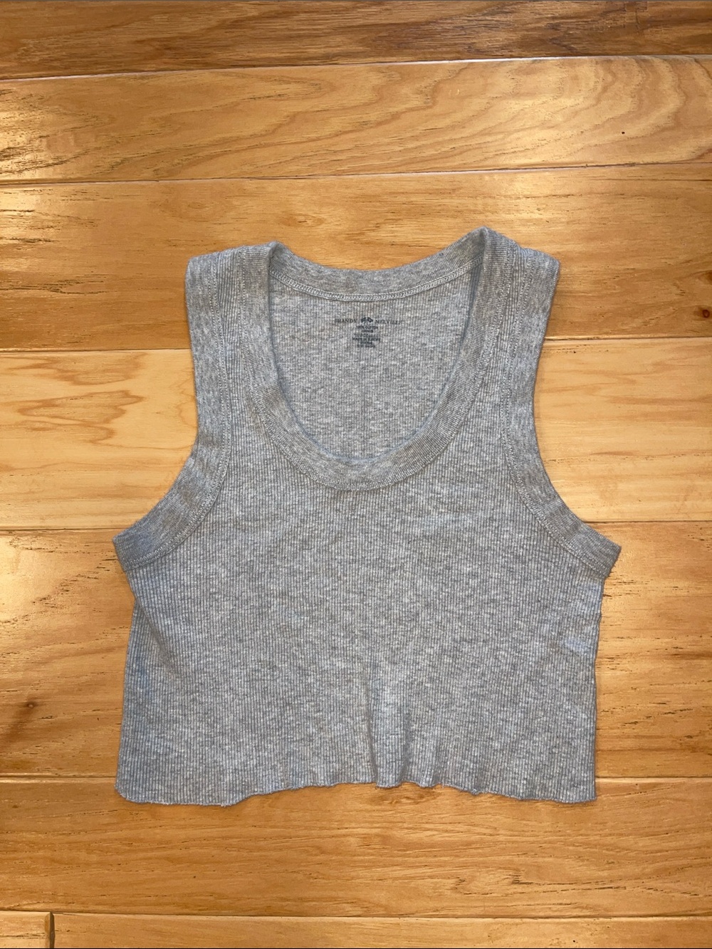 Brandy Melville Light Gray Ribbed Crop Tank